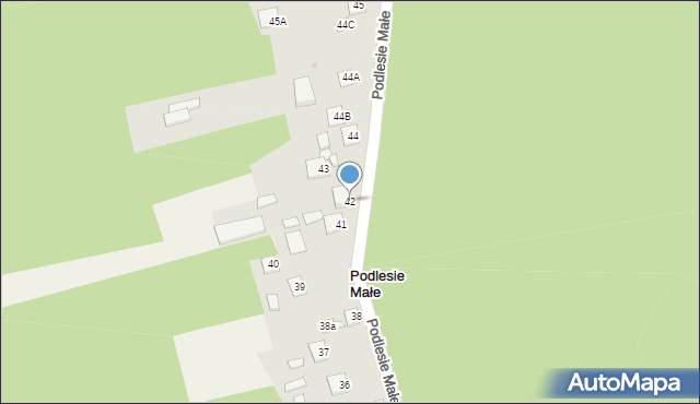 Podlesie Małe, Podlesie Małe, 42, mapa Podlesie Małe