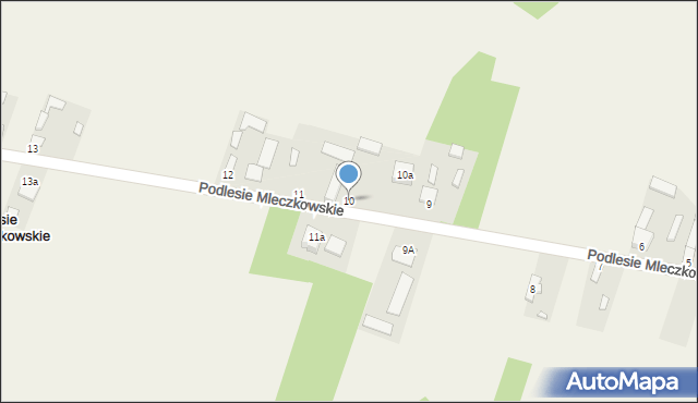 Podlesie Mleczkowskie, Podlesie Mleczkowskie, 10, mapa Podlesie Mleczkowskie