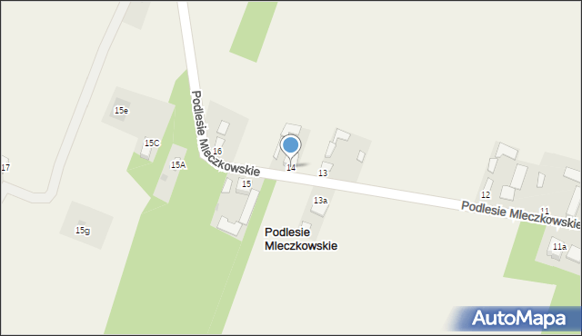 Podlesie Mleczkowskie, Podlesie Mleczkowskie, 14, mapa Podlesie Mleczkowskie