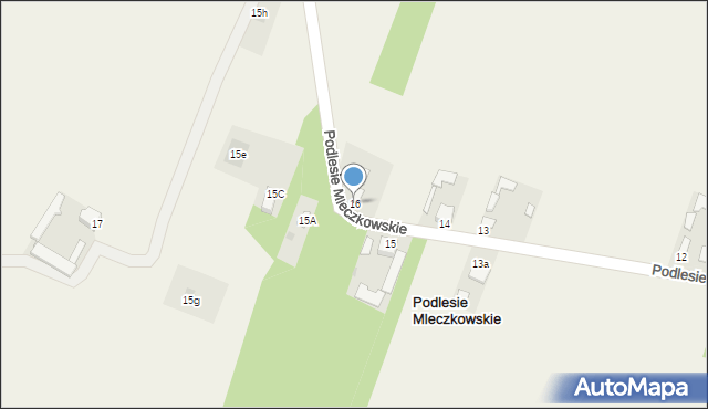 Podlesie Mleczkowskie, Podlesie Mleczkowskie, 16, mapa Podlesie Mleczkowskie