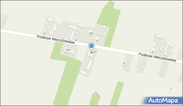 Podlesie Mleczkowskie, Podlesie Mleczkowskie, 9A, mapa Podlesie Mleczkowskie