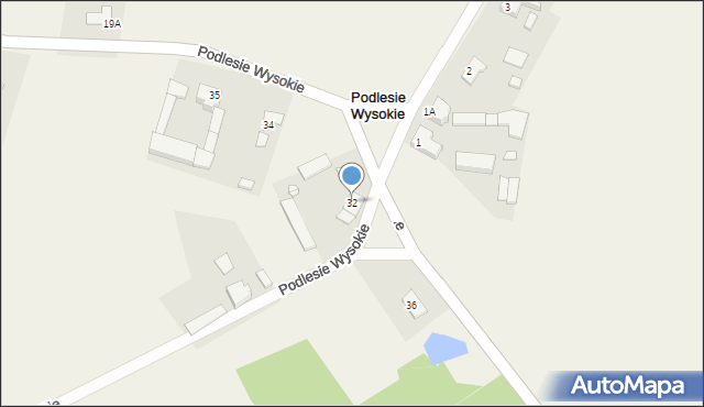 Podlesie Wysokie, Podlesie Wysokie, 32, mapa Podlesie Wysokie