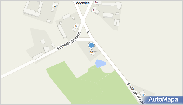Podlesie Wysokie, Podlesie Wysokie, 36, mapa Podlesie Wysokie