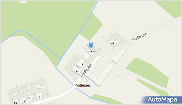 Podlesiec, Podlesiec, 15, mapa Podlesiec