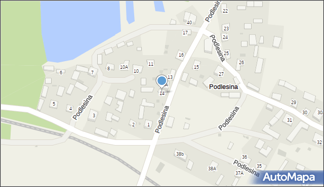 Podlesina, Podlesina, 14, mapa Podlesina