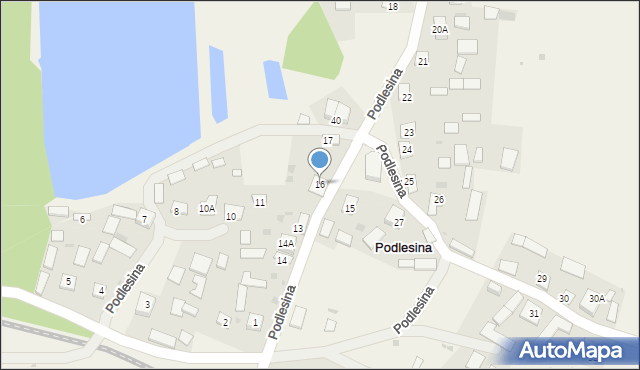 Podlesina, Podlesina, 16, mapa Podlesina