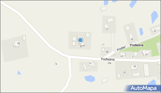 Podleśna, Podleśna, 10, mapa Podleśna