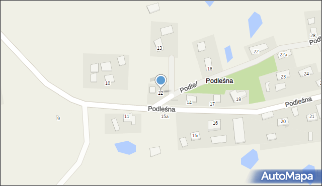 Podleśna, Podleśna, 12, mapa Podleśna