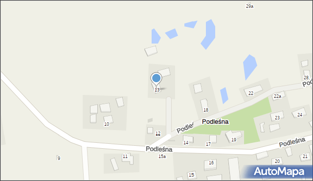 Podleśna, Podleśna, 13, mapa Podleśna