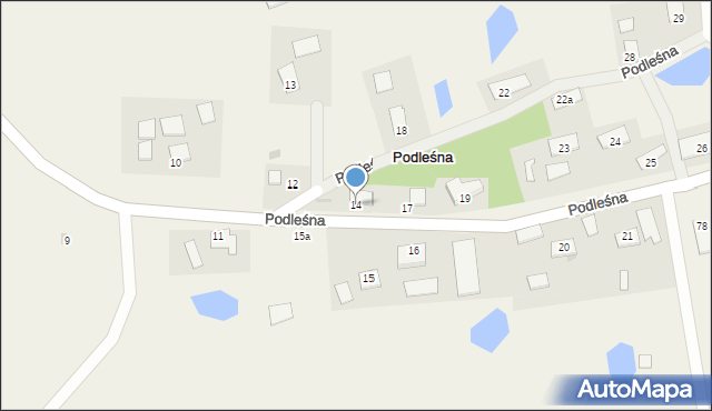 Podleśna, Podleśna, 14, mapa Podleśna