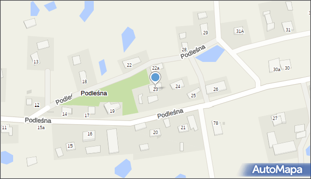 Podleśna, Podleśna, 23, mapa Podleśna