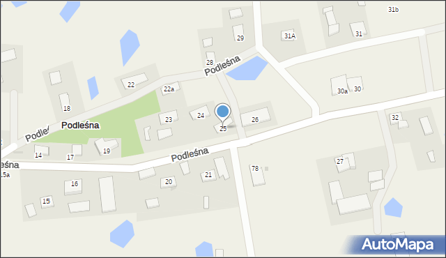 Podleśna, Podleśna, 25, mapa Podleśna