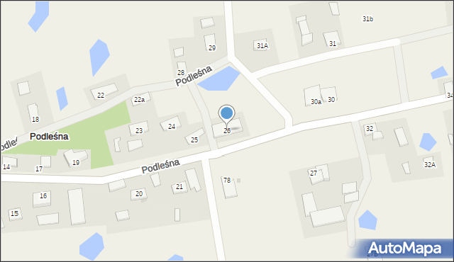 Podleśna, Podleśna, 26, mapa Podleśna