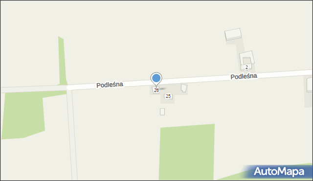 Podleśna, Podleśna, 26, mapa Podleśna