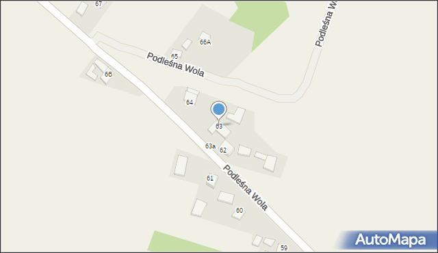 Podleśna Wola, Podleśna Wola, 63, mapa Podleśna Wola