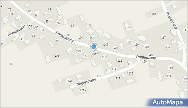 Podleszany, Podleszany, 105, mapa Podleszany