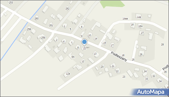 Podleszany, Podleszany, 11, mapa Podleszany