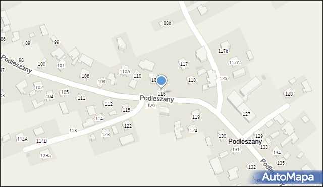 Podleszany, Podleszany, 116, mapa Podleszany