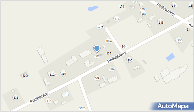 Podleszany, Podleszany, 308, mapa Podleszany