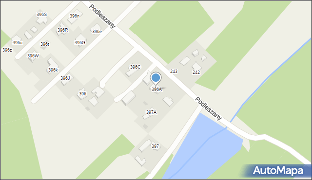 Podleszany, Podleszany, 396A, mapa Podleszany