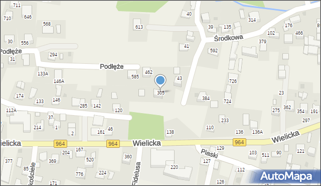 Podłęże, Podłęże, 305, mapa Podłęże