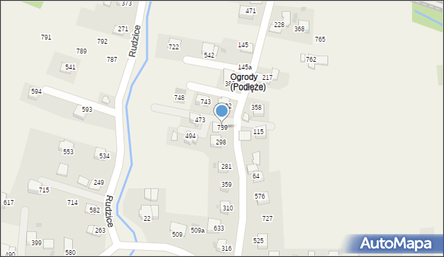 Podłęże, Podłęże, 739, mapa Podłęże