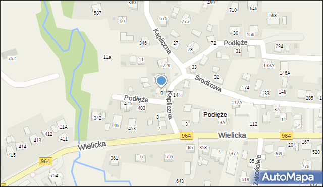 Podłęże, Podłęże, 9, mapa Podłęże