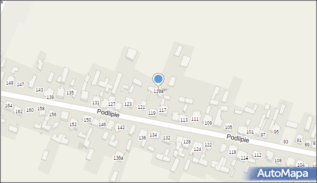 Podlipie, Podlipie, 119a, mapa Podlipie