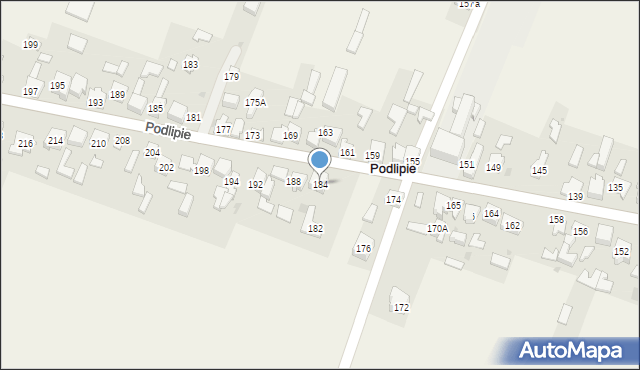 Podlipie, Podlipie, 184, mapa Podlipie