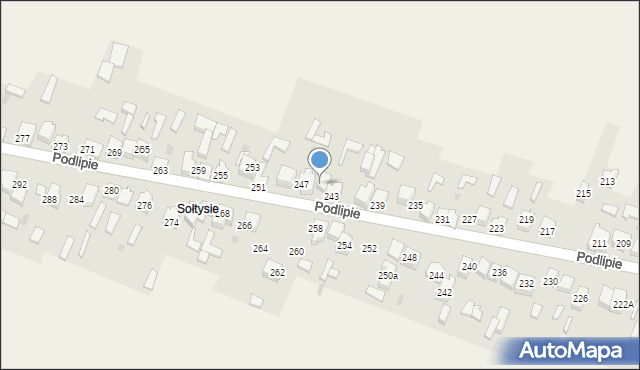 Podlipie, Podlipie, 245, mapa Podlipie