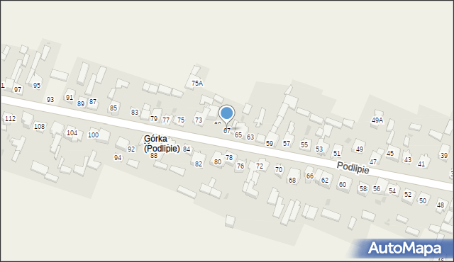 Podlipie, Podlipie, 67, mapa Podlipie