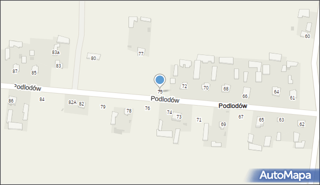 Podlodów, Podlodów, 75, mapa Podlodów