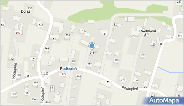 Podłopień, Podłopień, 248, mapa Podłopień