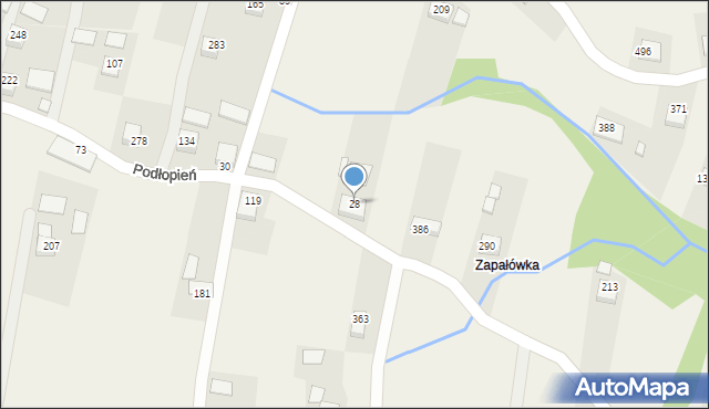 Podłopień, Podłopień, 28, mapa Podłopień