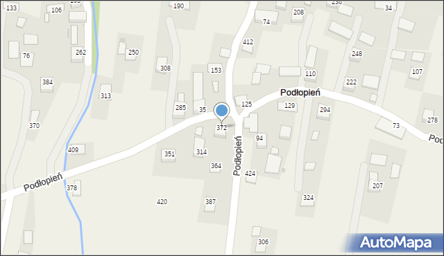 Podłopień, Podłopień, 372, mapa Podłopień