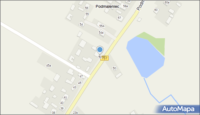 Podmaleniec, Podmaleniec, 51, mapa Podmaleniec