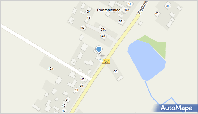 Podmaleniec, Podmaleniec, 52, mapa Podmaleniec