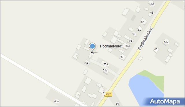 Podmaleniec, Podmaleniec, 55, mapa Podmaleniec