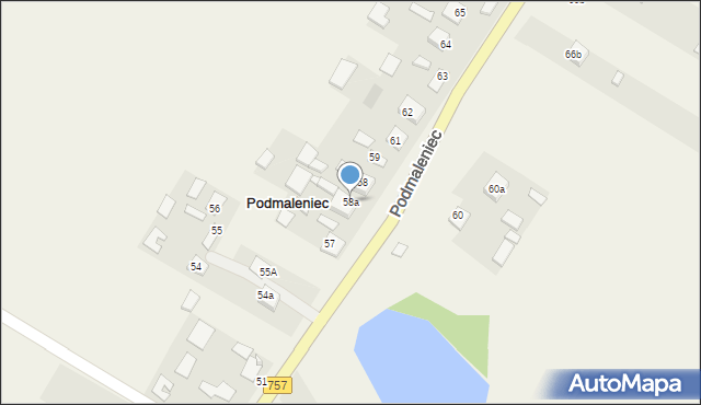 Podmaleniec, Podmaleniec, 58a, mapa Podmaleniec