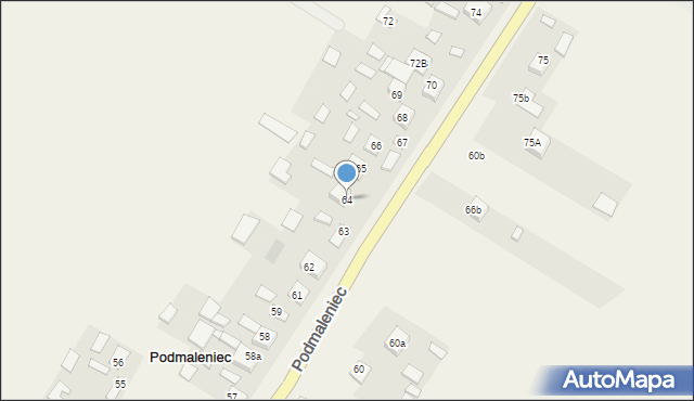 Podmaleniec, Podmaleniec, 64, mapa Podmaleniec