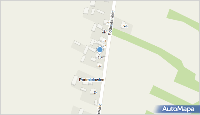 Podmielowiec, Podmielowiec, 21A, mapa Podmielowiec