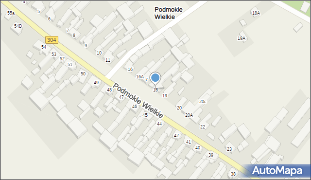 Podmokle Wielkie, Podmokle Wielkie, 18, mapa Podmokle Wielkie