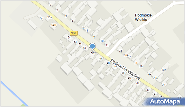 Podmokle Wielkie, Podmokle Wielkie, 50, mapa Podmokle Wielkie