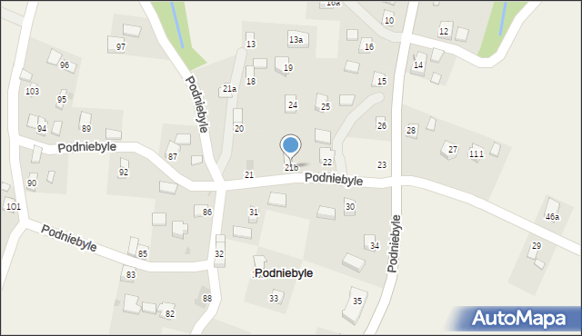 Podniebyle, Podniebyle, 21b, mapa Podniebyle