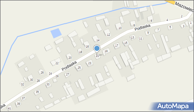 Podnieśno, Podlaska, 21, mapa Podnieśno