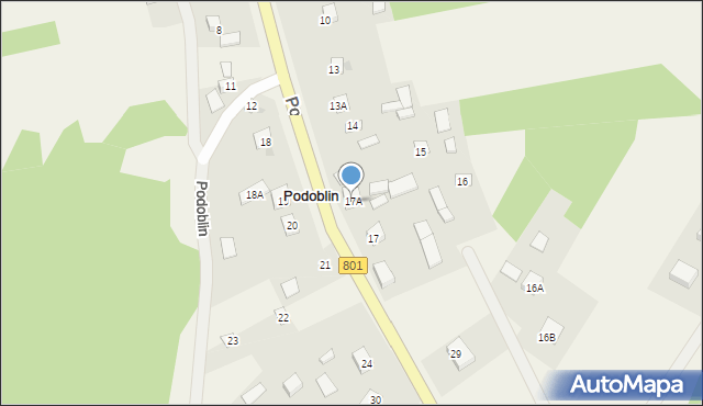 Podoblin, Podoblin, 17A, mapa Podoblin