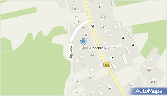 Podoblin, Podoblin, 18A, mapa Podoblin