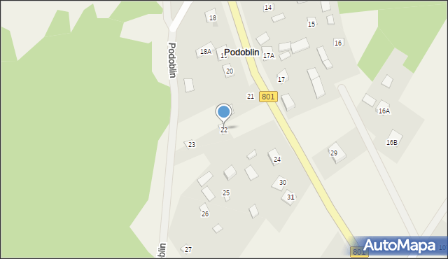 Podoblin, Podoblin, 22, mapa Podoblin