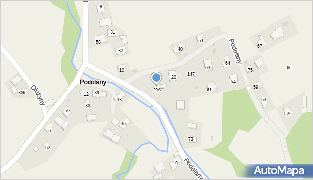 Podolany, Podolany, 20A, mapa Podolany