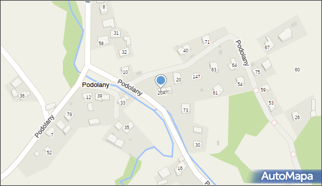 Podolany, Podolany, 20A, mapa Podolany